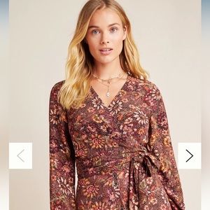 Anthropologie x Kachel Sadie Floral Wrap Blouse
